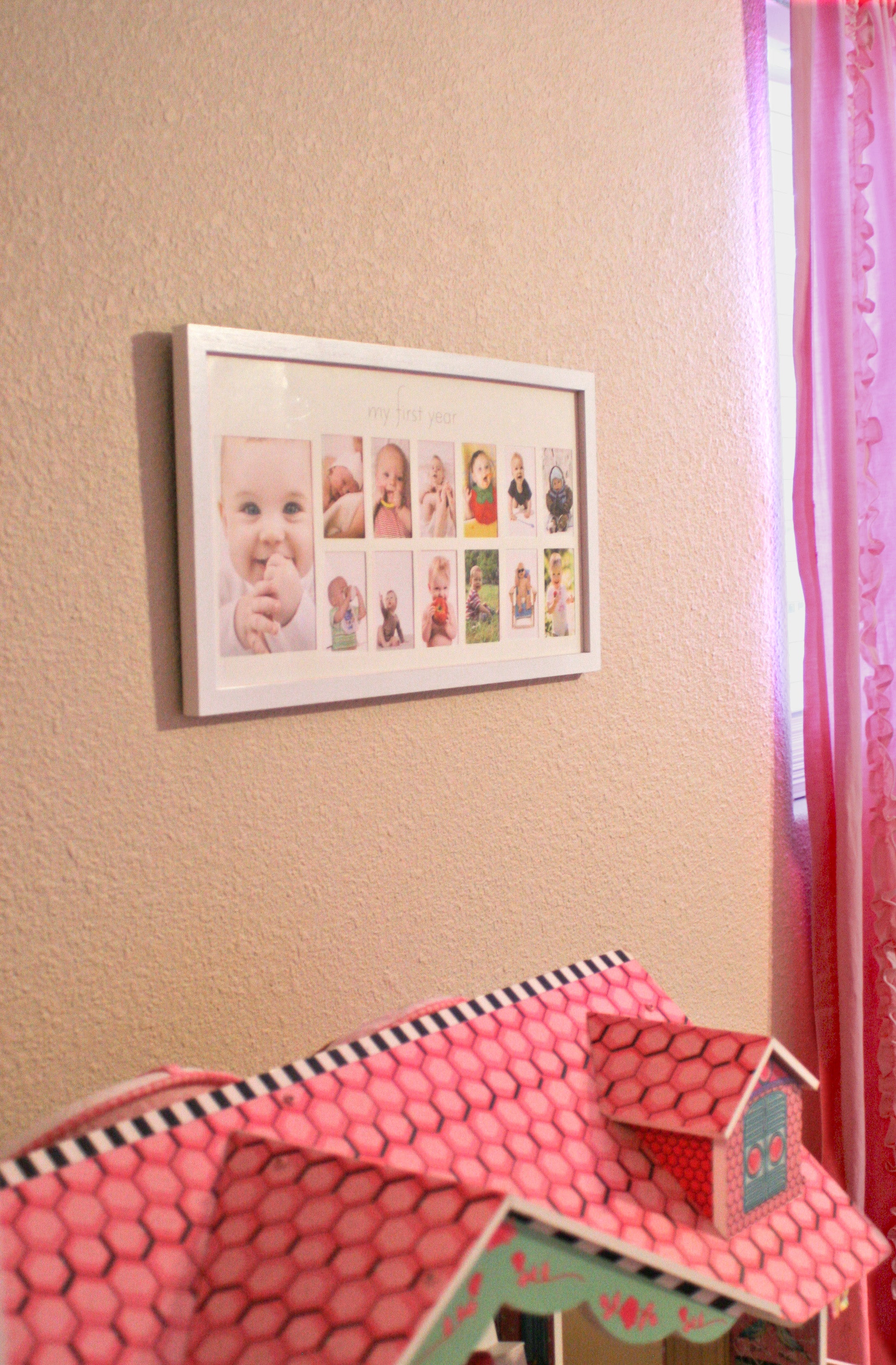 Baby's First Year Frame in Elegant White Natural Wood - My First Year Baby Picture Frame for Photo Memories (White)